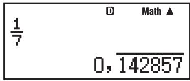 CASIO FX-86DE PLUS - Anzeigen eines Rechnungsergebnisses als periodische Dezimalzahl - 3