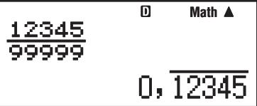CASIO FX-86DE PLUS - Beispiele für periodische Dezimalzahlen - 11