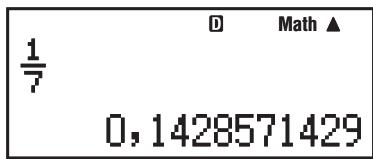 CASIO FX-86DE PLUS - Anzeigen eines Rechnungsergebnisses als periodische Dezimalzahl - 5