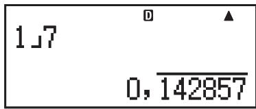 CASIO FX-86DE PLUS - Anzeigen eines Rechnungsergebnisses als periodische Dezimalzahl - 15