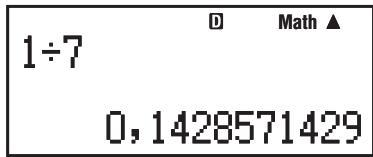 CASIO FX-86DE PLUS - Anzeigen eines Rechnungsergebnisses als periodische Dezimalzahl - 8