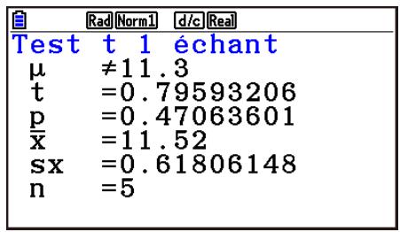 CASIO GRAPH90+E PYTHON - Test t à 1 échantillon - 2