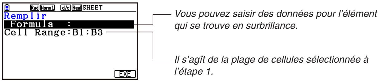 CASIO GRAPH90+E PYTHON - - Pour saisir la même formule dans une plage de cellules - 1