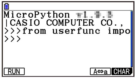 CASIO GRAPH90+E PYTHON - Résultat de l'exécution - 1