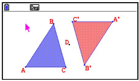 CASIO GRAPH90+E PYTHON - Exemple : Pour calculer la somme des aires de deux triangles affichés, puis afficher l'expression et les résultats du calcul - 1