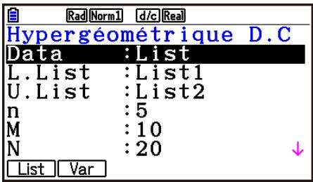 CASIO GRAPH90+E PYTHON - Distribution hypergeometrique cumulative - 1