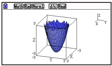 CASIO GRAPH90+E PYTHON - Exemple 2 : Pour saisir la formule ci-dessous et tracer son graphe 3D - 3