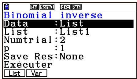 CASIO GRAPH90+E PYTHON - - Distribution binomialie cumulative inverse - 1