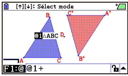 CASIO GRAPH90+E PYTHON - Exemple : Pour calculer la somme des aires de deux triangles affichés, puis afficher l'expression et les résultats du calcul - 3