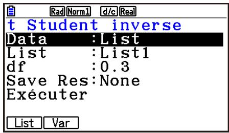 CASIO GRAPH90+E PYTHON - Distribution t de Student cumulative inverse - 1