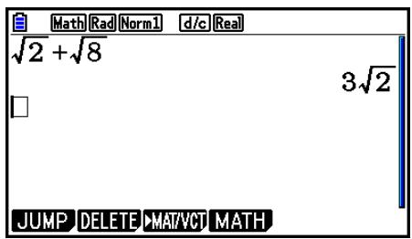 CASIO GRAPH90+E PYTHON - ■ Affichage des résultats des calculs comme nombres irrationnels - 2