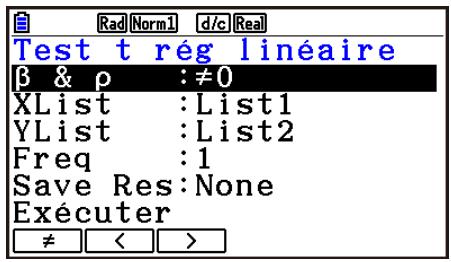 CASIO GRAPH90+E PYTHON - - Test t à régression linéaire - 1