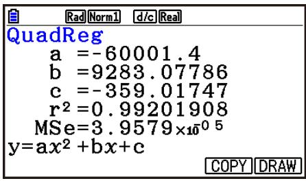 CASIO GRAPH90+E PYTHON - To perform quadratic regression - 2