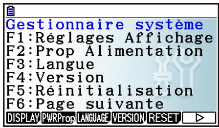 CASIO GRAPH90+E PYTHON - Utilisation du menu de réglages du système - 1