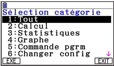 CASIO GRAPH90+E PYTHON - - Sélectionner une commande dans une catégorie - 1