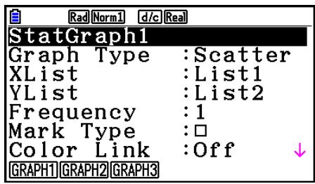 CASIO GRAPH90+E PYTHON - - Pour afficher l'écran des paramètres généraux de graphe - 1