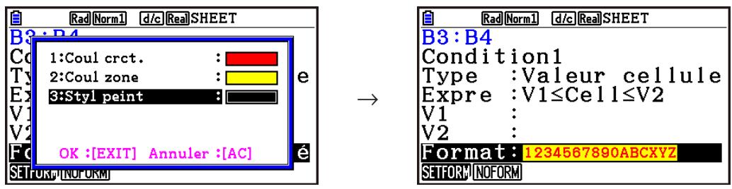 CASIO GRAPH90+E PYTHON - - Pour configurer les paramètres de mise en forme conditionnelle - 2