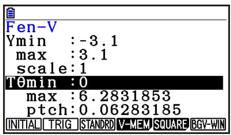 CASIO GRAPH90+E PYTHON - Paramètre des coordonnées polaires - 1