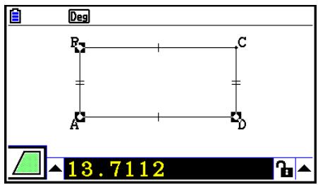 CASIO GRAPH90+E PYTHON - Exemple : Pour utiliser le rectangle ABCD pour déterminer les aires des triangles formés par les points A, D et B et par les points A, D et C - 1