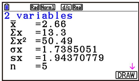 CASIO GRAPH90+E PYTHON - ■ Affichage des résultats du calcul d'un graphe à variable double - 1