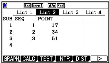 CASIO GRAPH90+E PYTHON - - Pour modifier la couleur de toutes les données dans une liste particulière - 1