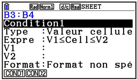 CASIO GRAPH90+E PYTHON - - Pour configurer les paramètres de mise en forme conditionnelle - 1