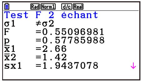 CASIO GRAPH90+E PYTHON - ■ Test F à 2 échantillons - 2