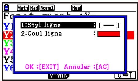 CASIO GRAPH90+E PYTHON - - Pour modifier les propriétés d'un graphe depuis l'écran de liste de relation du graphe - 1