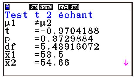 CASIO GRAPH90+E PYTHON - - Test t à 2 échantillons - 2