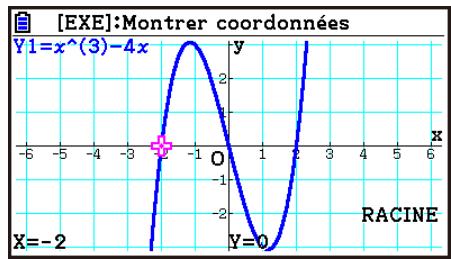 CASIO GRAPH90+E PYTHON - Exemple Tracer le graphe de la fonction indiquée ci-dessous et calculer les racines. - 1