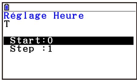 CASIO GRAPH90+E PYTHON - - Pour configurer la valeur du temps (T) - 1