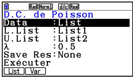CASIO GRAPH90+E PYTHON - Distribution de Poisson cumulative - 1