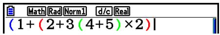 CASIO GRAPH90+E PYTHON - ■ Couleurs des parenthèses pendant la saisie d'une formule de calcul - 2