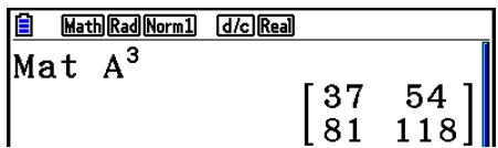 CASIO GRAPH90+E PYTHON - - Élévation d'une matrice à une puissance - 1