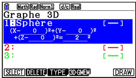 CASIO GRAPH90+E PYTHON - Example 1: Pour dessiner un graphe 3D d'une sphère (x^2 + y^2 + z^2 = 2^2) - 4