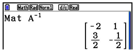 CASIO GRAPH90+E PYTHON - Inversion d'une matrice [x^-1] - 1