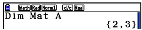 CASIO GRAPH90+E PYTHON - Exemple 1 Contrôler les dimensions de la matrice A - 2