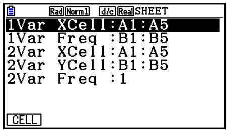 CASIO GRAPH90+E PYTHON - - Spécification de la plage de données pour les calculs statistiques - 1
