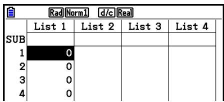 CASIO GRAPH90+E PYTHON - Example Creer cinq éléments de données (contenant chacun 0) dans la liste 1 - 1