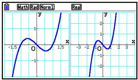 CASIO GRAPH90+E PYTHON - Example Tracer y = x(x + 1)(x - 1) sur I'ecran principal et I'ecran secondaire. - 1