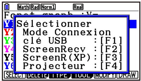 CASIO GRAPH90+E PYTHON - Écran de sélection du mode de connexion - 1