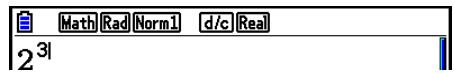 CASIO GRAPH90+E PYTHON - Example 1 Pour saisir 2^3 + 1 - 4