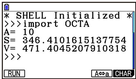 CASIO GRAPH90+E PYTHON - ■ Saisie d'une commande directement sur l'écran SHELL et exécution de la commande - 1