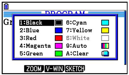 CASIO GRAPH90+E PYTHON - ■ Utilisation des commandes de couleur dans un programme - 1