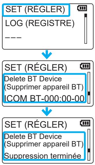 ICOM IP501H - Supprimer un appareil bluetooth de la liste d'appariement - 2