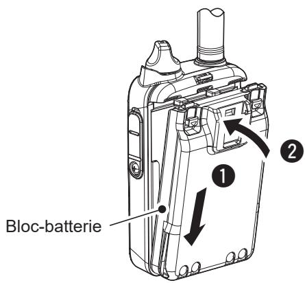 ICOM IP501H - Fixer le bloc-batterie - 1