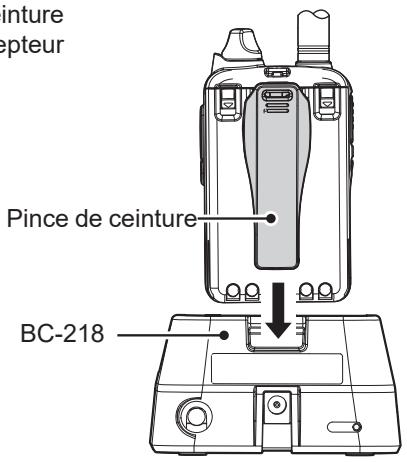 ICOM IP501H - Insérer l'émetteur récepteur dans le bc-218 - 1