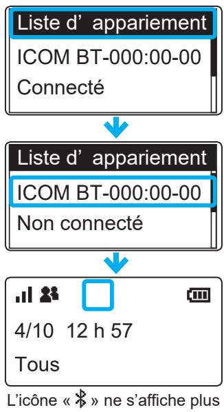 ICOM IP501H - Sélectionner l'appareil à déconnecter dans la liste d'apparium. - 2