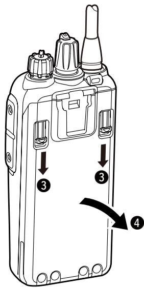 ICOM IC-F29SR - To remove the battery pack: - 2