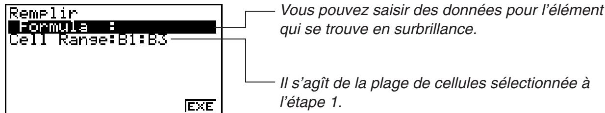 CASIO GRAPH35+EII PYTHON - - Procédure de saisie de la même formule dans une plage de cellules - 1